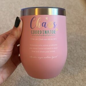 Pink Tumbler with Straw